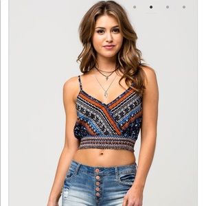 Surplice Crop Tank Top